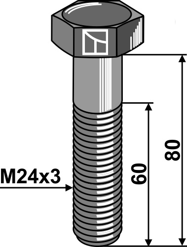 Schraube - M24x3 - 10.9 geeignet für: Strom
