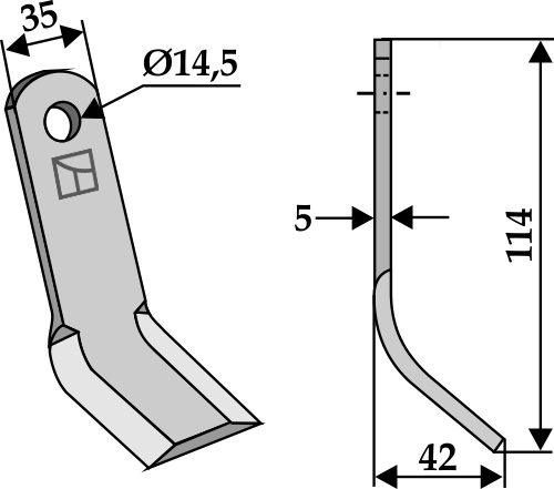 Y-Messer 114x35mm geeignet für: ACMA Y-blades, pruning hammers, prunning hammers PTA