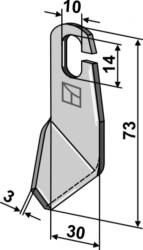 Flügelmesser geschliffen - rechte Ausführung geeignet für: Amazone