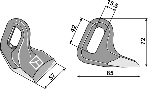 Hammerschlegel geeignet für: Bomford Couteaux-Y, marteaux broyeurs 