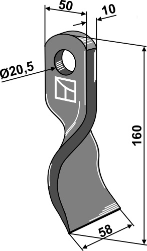 Gedrehtes Messer geeignet für: Bruni twisted blades, Y-blades