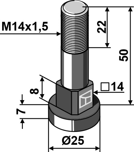 Bolzen M14x1,5 geeignet für: Berti