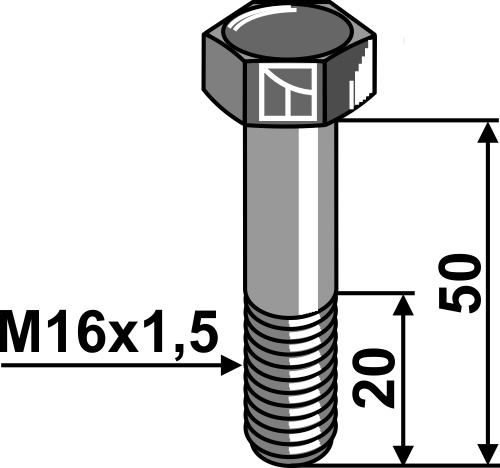 Schraube M16x1,5 x 50 - 10.9 geeignet für: Bucher