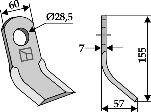Y-Messer 155x60mm geeignet für: Cabe (Nuova Cabe) Y-knive, Hammerslagler 