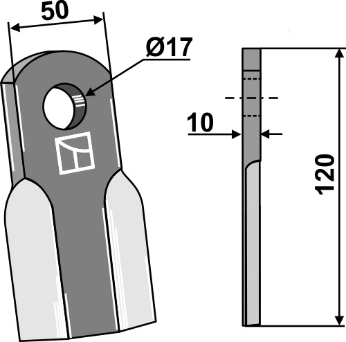 Gerades Messer geeignet für: Celli Cuchillas Y, cuchillas rectas, martillos, martillos PTA