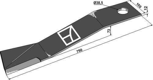 Mähermesser 760mm - links geeignet für: Bomford Couteaux-Y, marteaux broyeurs 