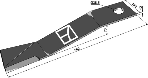 Mähermesser 760mm - links geeignet für: Mc Connel Билы,Y-образный нож , Косилочный нож