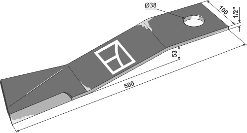 Mähermesser 500mm - links geeignet für: Mc Connel Билы,Y-образный нож , Косилочный нож