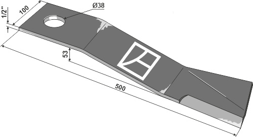 Mähermesser 500mm - rechts geeignet für: Mc Connel Hammerschlegel, Y-Messer, Mähermesser, Schlegel,