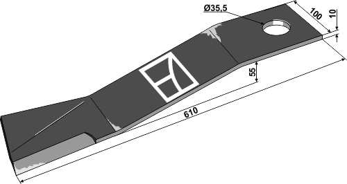 Mähermesser 610mm - links geeignet für: Mc Connel Hammerslagler, Y-knive, knive 