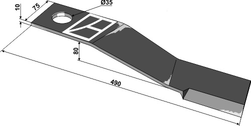 Mähermesser 490mm - rechts geeignet für: Mc Connel Hammerslagler, Y-knive, knive 