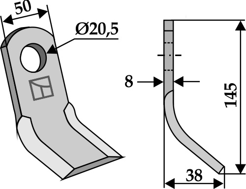Y-Messer 145x50mm geeignet für: Cosma Slagle knive vredet, knive Y