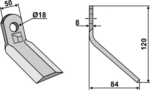 Y-Messer 120x50mm geeignet für: Dragone Y-blades, pruning hammers, pruning hammers PTA