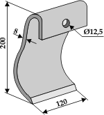 Schlegel 200x120mm geeignet für: Dücker Y-knive, slagle, hammerslagler 