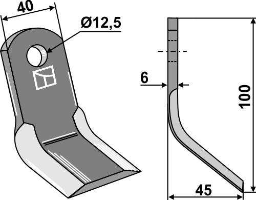 Y-Messer 100x40mm geeignet für: Energreen Y-blades, twisted blades, straight blades