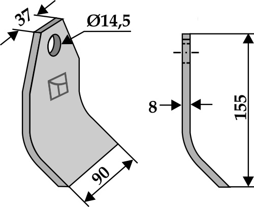 Schlegel 195x90mm geeignet für: Falc Marteaux broyeurs,   couteaux-Y, fléaux