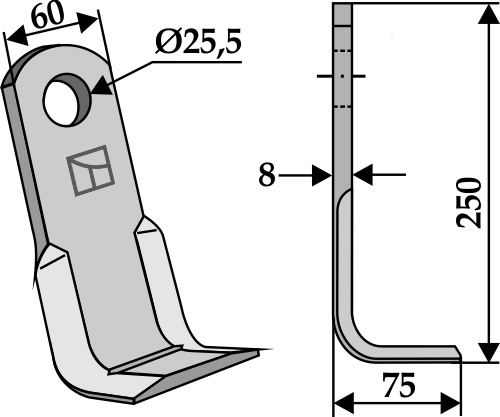 Winkelmesser geeignet für: Ferri Y-blades, flails, straight blades, pruning hammers 