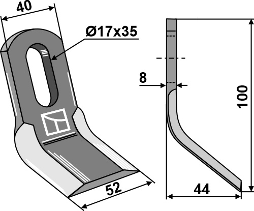 Y-Messer 100x40mm geeignet für: Energreen Y-blades, twisted blades, straight blades