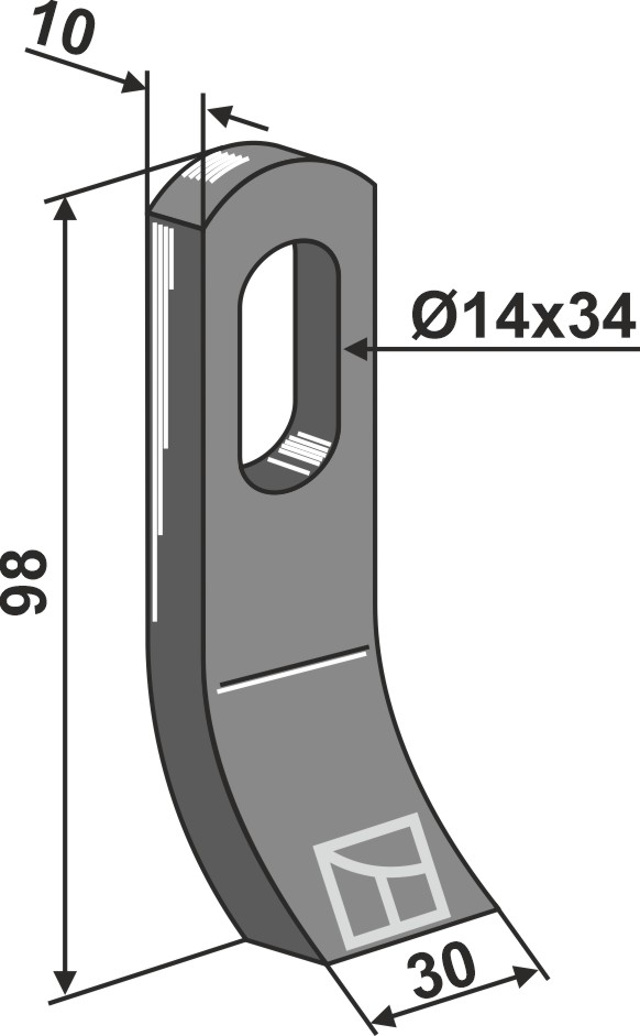 Schlegel 98x30mm geeignet für: Gilbers Y- knive, Y-knive med 3 kædeled, hammerslagler 