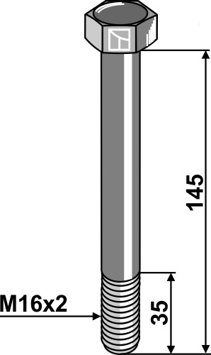 Schraube M16x2 x 145 - 10.9 geeignet für: Gilbers