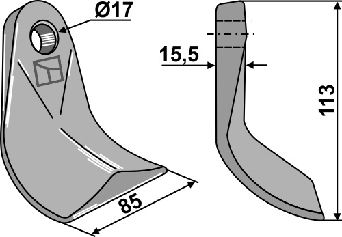 Messer 113x85mm geeignet für: Gramegna Blades