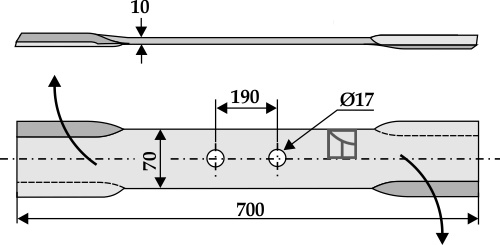 Mähermesser 700mm - rechts geeignet für: Hermes Couteaux-Y, couteaux droits, couteaux faucheurs