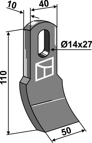 Schlegel 110x40mm geeignet für: Hymach Y-böades, straight lades, mower-blades, flails, pruning hammers 