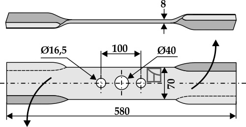 Mähermesser 580mm - links geeignet für: Ilmer Cuchillas segadoras