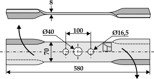 Mähermesser 580mm - rechts geeignet für: Ilmer Facas torsidas