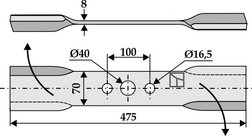 Mähermesser 475mm - rechts geeignet für: Ilmer Couteaux faucheurs