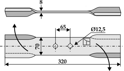 Mähermesser 320mm - rechts geeignet für: Ilmer Facas torsidas