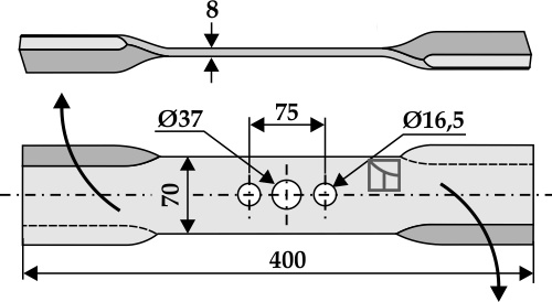 Mähermesser 400mm - rechts geeignet für: Ilmer Mower-blades