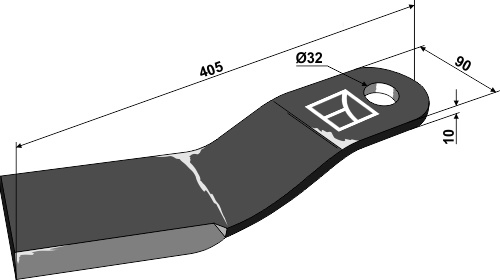 Mähermesser 405mm - links geeignet für: Jupidex Couteaux faucheurs, patins