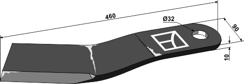 Mähermesser 460mm - links geeignet für: Jupidex Knive, slæbesko
