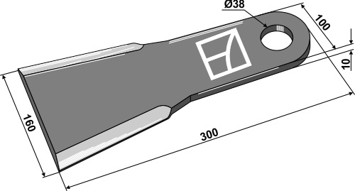 Messer 300mm geeignet für: Spearhead Martillos, cuchillas, cuchillas y, cuchillas segadoras
