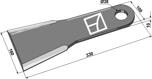 Messer 330mm geeignet für: Spearhead Hammerschlegel, Messer, Schlegel, Mähermesser, gedrehtes Messer, Y-Messer