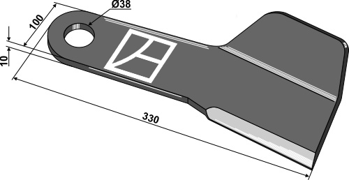 Messer, links geeignet für: Spearhead Pruning hammers, blades, flails, mower-blades, twisted blades, y-blades