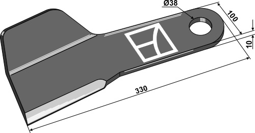 Messer, rechts geeignet für: Spearhead Pruning hammers, blades, flails, mower-blades, twisted blades, y-blades