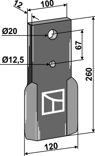 Gegenschneide 260x100mm geeignet für: Schulte  mower-blades, counter-blades