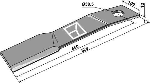 Mähermesser 520mm - links geeignet für: Schulte Cuchillas segadoras, contra-cuchillas