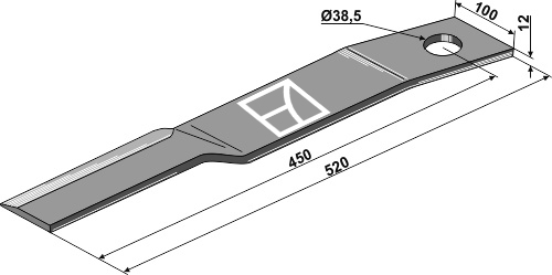 Mähermesser 520mm - rechts geeignet für: Schulte Косилочный нож , Противорежущая пластина