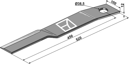 Mähermesser 520mm - rechts geeignet für: Schulte Cuchillas segadoras, contra-cuchillas