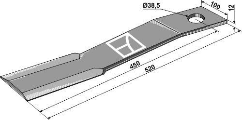 Mähermesser 520mm geeignet für: Schulte Knive, modskærknive