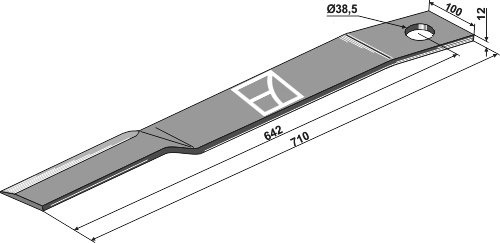 Mähermesser 710mm - rechts geeignet für: Schulte Cuchillas segadoras, contra-cuchillas