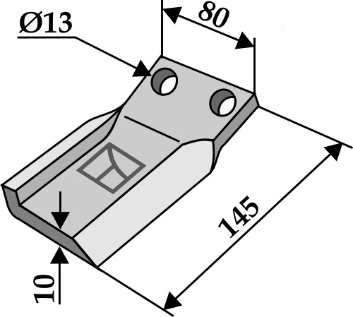 Wechselklinge, links geeignet für: Humus Schlegel, Y-Messer, Wechselkilingen, Mähmesser, Hammerschlegel, Hammerschlegel PTA