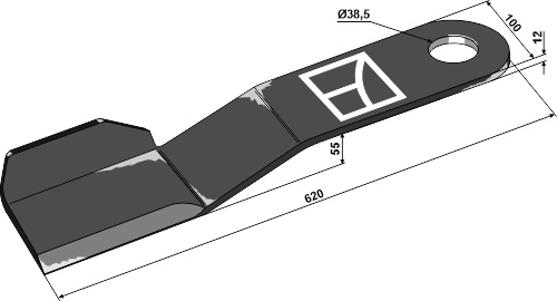 Mähermesser 620mm - links geeignet für: Strom Noże kosiarkie, stalnica