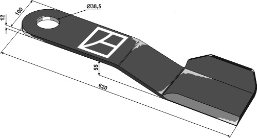 Mähermesser 620mm - rechts geeignet für: Strom Noże kosiarkie, stalnica