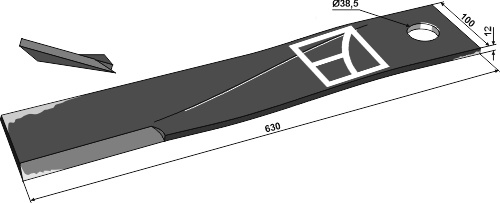 Mähermesser 630mm - links geeignet für: Strom Cuchillas segadoras, contra-cuchillas