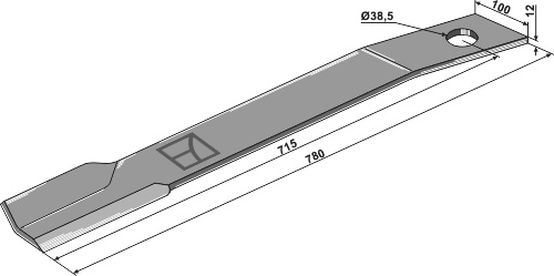 Mähermesser 780mm - links geeignet für: Schulte  mower-blades, counter-blades