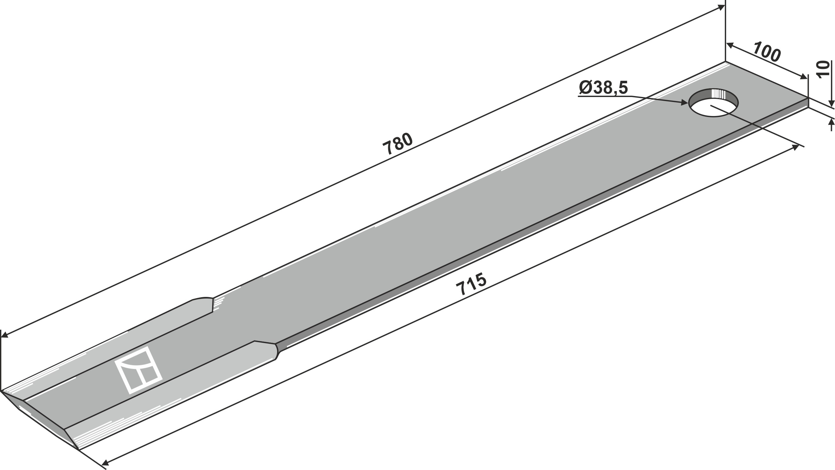 Mähermesser 715mm geeignet für: Schulte  mower-blades, counter-blades